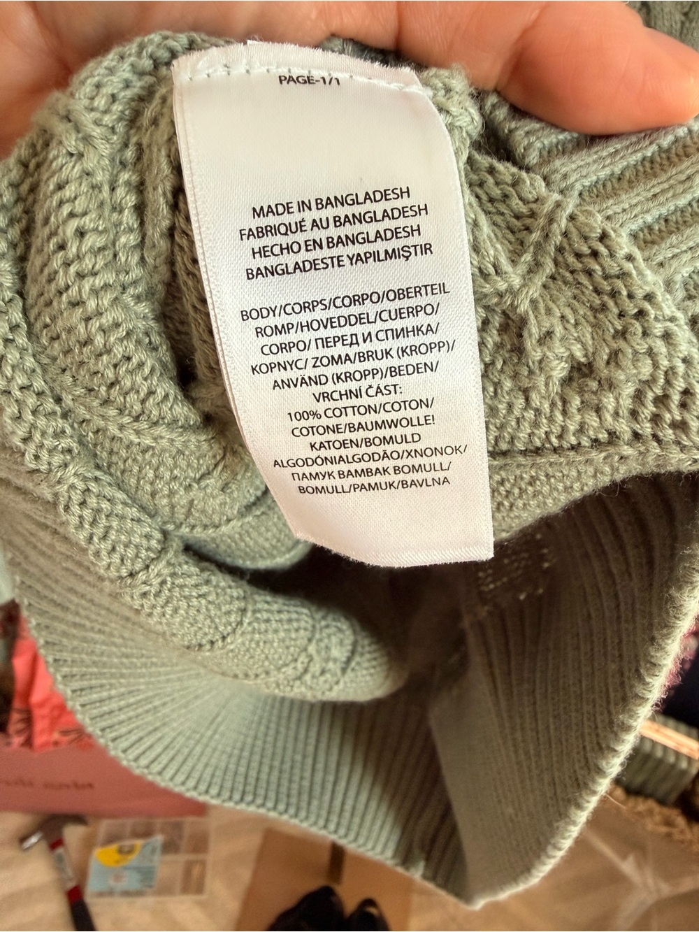 Ralph Lauren Men’s Cable Knit Crewneck Sweater - Sage Green - Picture 8 of 8